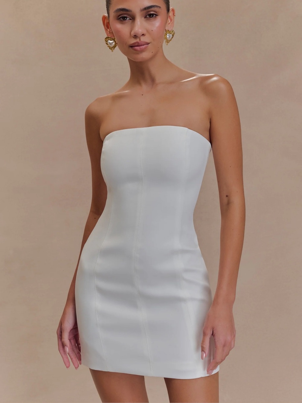 Meshki Maci Strapless White Mini Dress (XXS)